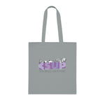 "PURPLE FLOWERS" Less Single-Use Plastic Design #42 by © Juliana2me Cotton Tote