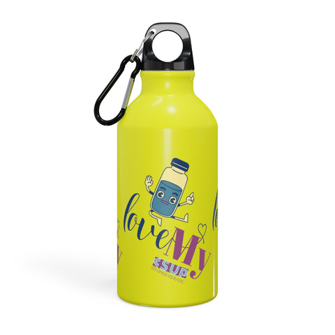 "LOVE MY WATER BOTTLE"  Less Single-Use Plastic Design #186 by © Juliana2me Oregon Sport Bottle