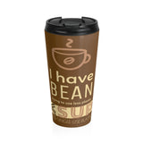 "COFFEE BEAN" Less Single-Use Plastic Deisgn #72 by © Juliana2me Stainless Steel Travel Mug