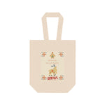 "KIND FOLK" Less Single-Use Plastic Design # 206 by © Juliana2me Double Wine Tote Bag