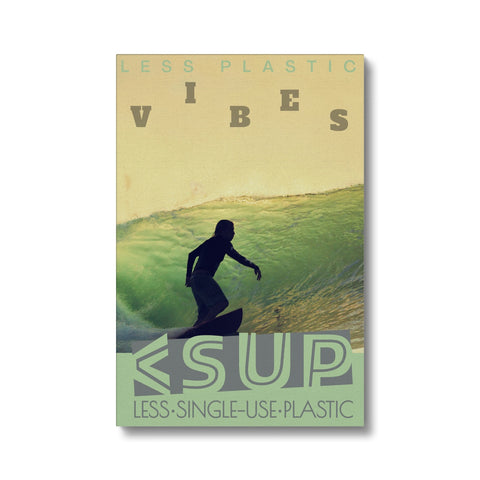 Surf Vibes "Biggy Green" Less Single-Use Plastic Design # 211 by © Juliana2me Eco Canvas