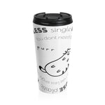 "FAT CAT" Less Single-Use Plastic Design #57 by © Juliana2me Stainless Steel Travel Mug