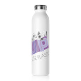 "PURPLE FLOWERS" Less Single-Use Plastic Design #42 by © Juliana2me Slim Water Bottle