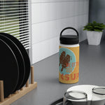 "OTTER" Less Single-Use Plastic Design #80 by © Juliana2me Stainless Steel Water Bottle, Handle Lid