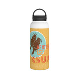 "OTTER" Less Single-Use Plastic Design #80 by © Juliana2me Stainless Steel Water Bottle, Handle Lid