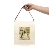 "LIFE" Less Single-Use Plastic Design # 177 Canvas Lunch Bag With Strap