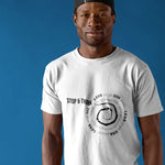 "STOP & THINK" Less Single Use Plastic Design #1 by Juliana2me Organic Short Sleeve T-Shirt