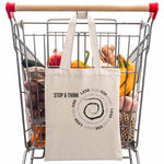 Stop & Think "Less Single Use Plastic" Canvas Tote Bag