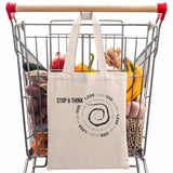 Stop & Think "Less Single Use Plastic" Canvas Tote Bag