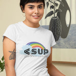 "RAINBOW CLOUD"  Less Single-Use Plastic Design #12 by © Juliana2me Organic Women's Classic T-Shirt