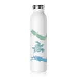 "SEA TURTLES" Less Single-Use Plastic Design @ 135 by © Juliana2me Slim Water Bottle