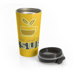 83. "LOOSE LEAF TEA" Less Single-Use Plastic Design # 83 by © Juliana2me Stainless Steel Travel Mug