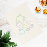 "PASTEL PAINT SPILLS" Less Single-Use Plastic Design #29 by © Juliana2me Cotton Tea Towel