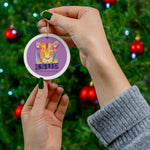 "PURPLE LION" LESS SINGLE-USE PLASTIC DESIGN # 190 BY © JULIANA2ME GIFT WRAP PAPER Ceramic Ornament