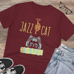 "JAZZ CAT" Less Single-Use Plastic Design #89 by © Juliana2me Organic T-shirt - Unisex