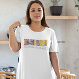 "GRADATION COLORS" Less Single-use Plastic design # 23 by © Juliana2me Organic cotton t-shirt dress