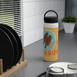 "OTTER" Less Single-Use Plastic Design #80 by © Juliana2me Stainless Steel Water Bottle, Handle Lid