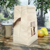 "LIFE" Less Single-Use Plastic Design # 184 Canvas Lunch Bag With Strap