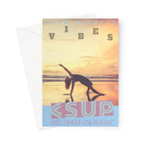 Yoga Vibes "Stretch" Less Single-use Plastic Design # 243 by Juliana2me Greeting Card