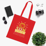 "SUNSHINE & LUV" Less Single-Use Plastic Design #51 by © Juliana2me Cotton Tote