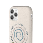 "STOP & THINK EARTH TONES" LESS SINGLE-USE PLASTIC DESIGN #4 BY © JULIANA2ME Biodegradable Case