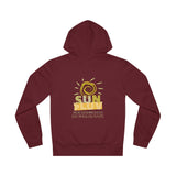 "SUNSHINE & LUV" Less Single-Use Plastic Design #51 by © Juliana2me Unisex Drummer Hoodie