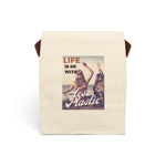 "LIFE" Less Single-Use Plastic Design # 183 Canvas Lunch Bag With Strap