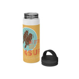 "OTTER" Less Single-Use Plastic Design #80 by © Juliana2me Stainless Steel Water Bottle, Handle Lid