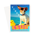 Surf Vibes "Aqua Iglasia" Less Single-Use Plastic Design # 222 by © Juliana2me Greeting Card