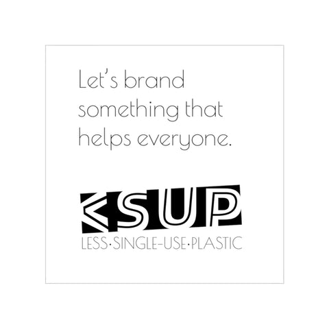 “THE HELP EVERYONE BRAND" Less Single-Use Plastic Design#8: by © Juliana2me Stickers