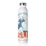 "THE WAVE" LESS SINGLE-USE PLASTIC DESIGN # 137 BY © JULIANA2ME Slim Water Bottle