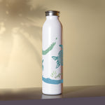 "SEA TURTLES" Less Single-Use Plastic Design @ 135 by © Juliana2me Slim Water Bottle