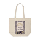 "NEW CHAPTER" Less Single-Use Plastic Deisgn # 201 by © Juliana2me Canvas Shopping Tote