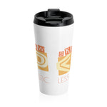 "SKIP THE STRAW"  Less Single-Use Plastic Less Single-Use Plastic Design # 11 Stainless Steel Travel Mug