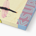 Surf Vibes "Pink Board" Less Single-Use Plastic Design # 219 by © Juliana2me Eco Canvas