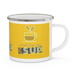 "LOOSE LEAF TEA" Less Single-Use Plastic Design # 83 by © Juliana2me Enamel Camping Mug