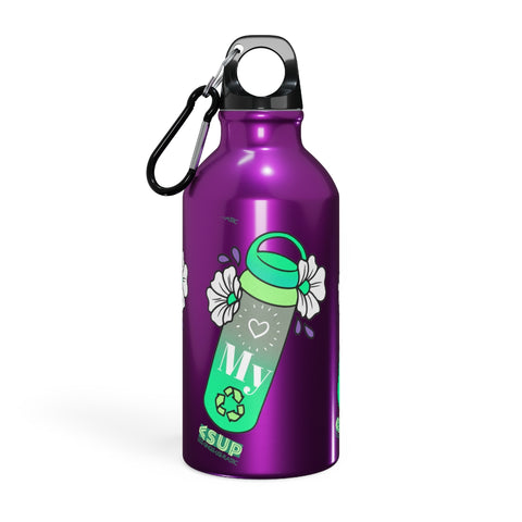 "LOVE MY WATER BOTTLE"  Less Single-Use Plastic Design #187 by © Juliana2me Oregon Sport Bottle