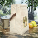 "LIFE" Less Single-Use Plastic Design # 177 Canvas Lunch Bag With Strap