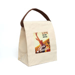 "LIFE" Less Single-Use Plastic Design # 179 Canvas Lunch Bag With Strap