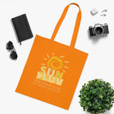 "SUNSHINE & LUV" Less Single-Use Plastic Design #51 by © Juliana2me Cotton Tote