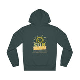 "SUNSHINE & LUV" Less Single-Use Plastic Design #51 by © Juliana2me Unisex Drummer Hoodie