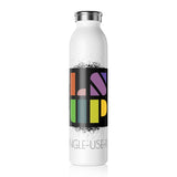 "ABSTRACT" Less Single-Use Plastic Design #64 by © Juliana2me Slim Water Bottle