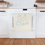 "PASTEL PAINT SPILLS" Less Single-Use Plastic Design #29 by © Juliana2me Cotton Tea Towel