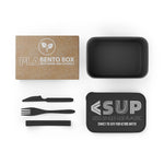 "CONNECT THE DOTS" Less Single-Use Plastic Design # 106 PLA Bento Box with Band and Utensils