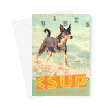 Surf Vibes "Surfidae Canidae" Less Single-Use Plastic Design # 220 by © Juliana2me  Greeting Card