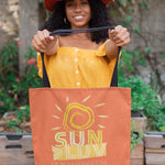 "SUNSHINE & LUV" Less Single-Use Plastic Design #51 by © Juliana2me Cotton Tote