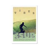 Surf Vibes "Biggy Green" Less Single-Use Plastic Design # 211 by © Juliana2me Rolled Eco Canvas