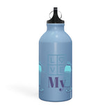 "LOVE MY WATER BOTTLE"  Less Single-Use Plastic Design #180 by © Juliana2me Oregon Sport Bottle