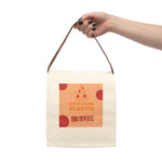 "PIZZA PLASTIC" Less Single-Use Plastic Design # 126 by © Juliana2me Canvas Lunch Bag