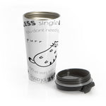 "FAT CAT" Less Single-Use Plastic Design #57 by © Juliana2me Stainless Steel Travel Mug